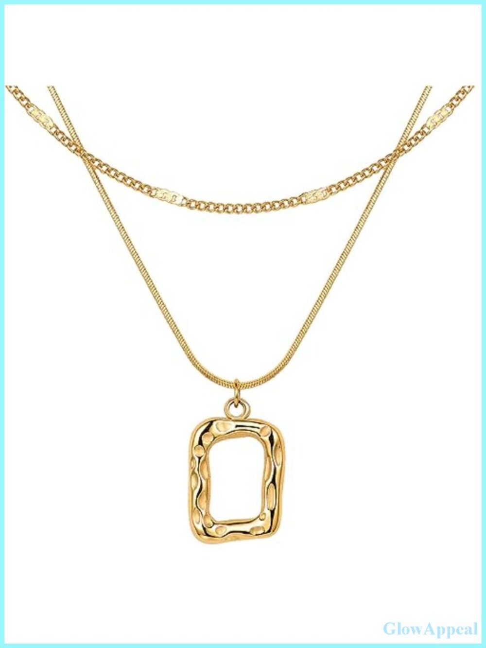 14K Gold Plated Layered Choker Necklace Dainty Pendant Stackable